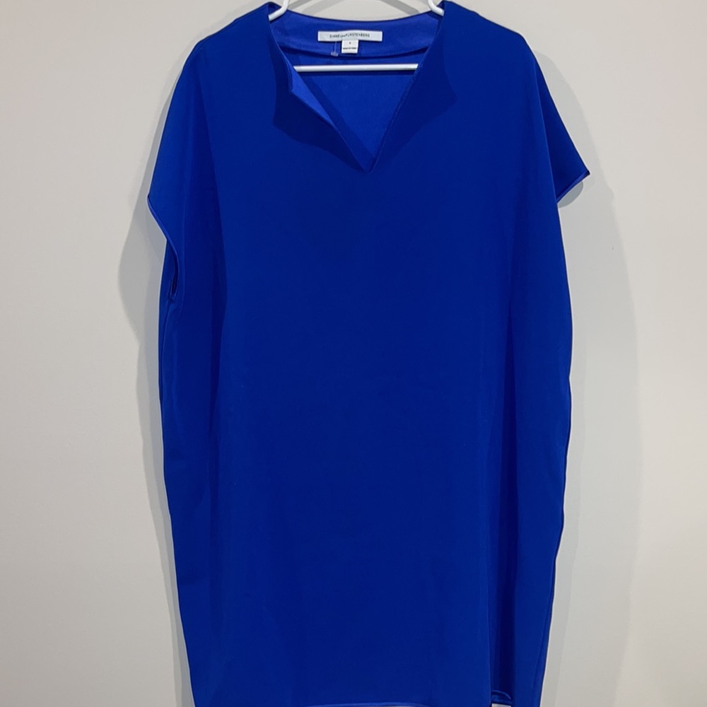 Diane Von Furstenberg Kora Cosmic Blue Shift Dress